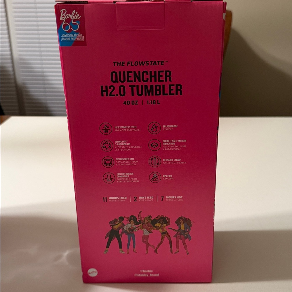BRAND NEW - Exclusive 80's! Stanley x Barbie H2.0 FlowState™ Tumbler 40 OZ - Picture 7 of 8
